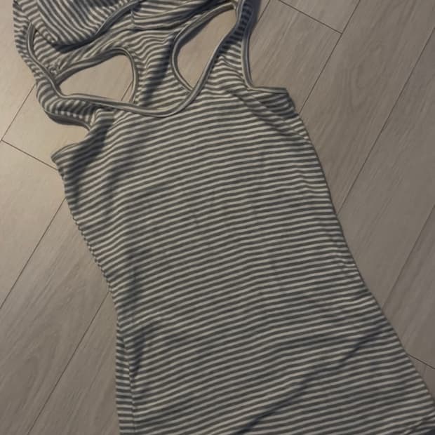 lalacub gray stripe hoodie sleeveless