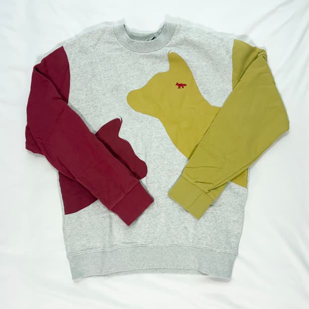 Maison Kitsuné Colorblock Fox Head Sweat