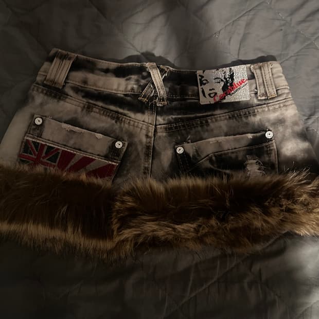 빈티지 커스텀 데님 미니스커트