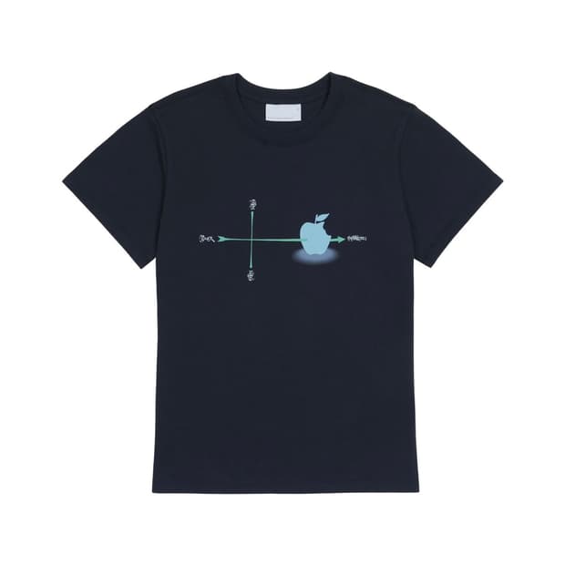 (택 O 새상품) 산산기어 반팔 PIERCE T-SHIRT 네이비