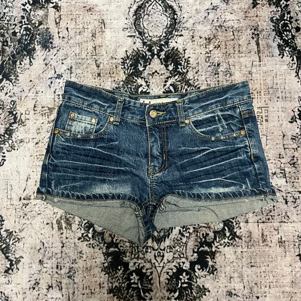 빈티지 워싱 데님 숏츠 M