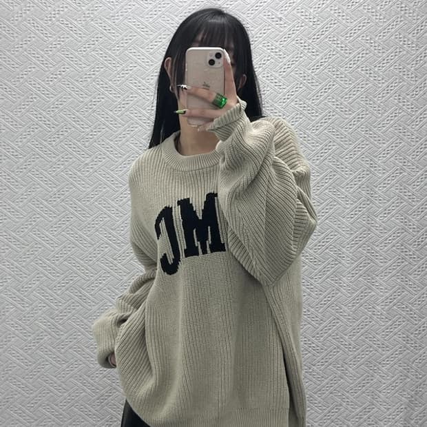 LMC 빈티지 오버핏 빅로고 뜨개 니트 2 C08580