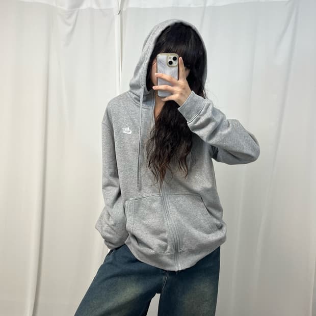 Nike gray hood zip-up 