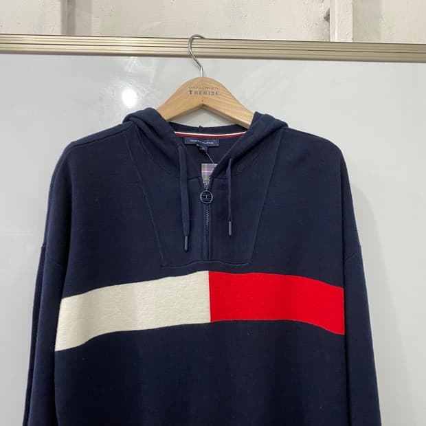 280. 타미 빅로고 후드 니트 반집업(L)