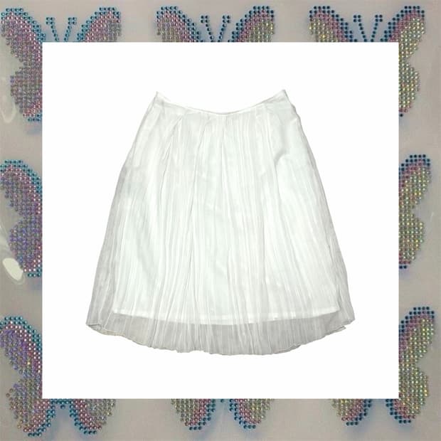 플리츠 미디 스커트