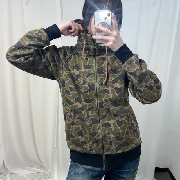 Y2K 카모 하이넥 집업