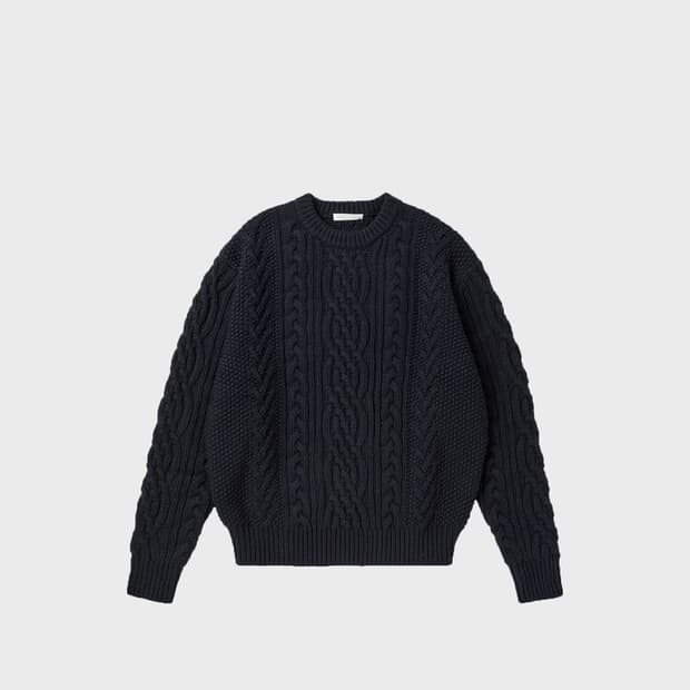 월스와일무브먼트 케이블 니트 네이비 1사이즈