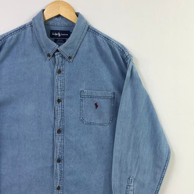 XL 폴로 데님 셔츠