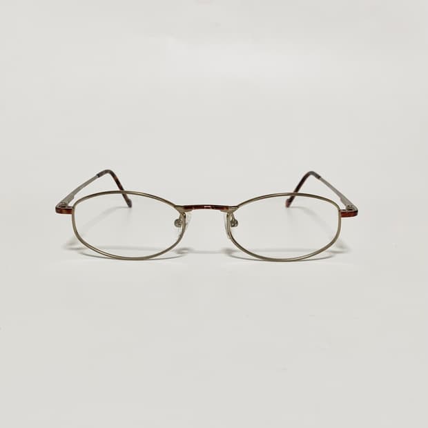 955 데드스탁 빈티지안경 클래식 오벌 골드 호피 가벼운 티타늄 픽키