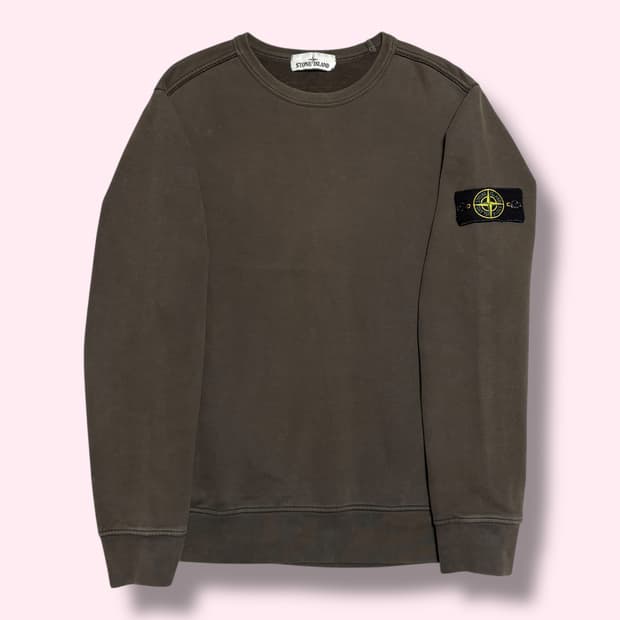 Stone Island 정품 와펜 패치 브라운 맨투맨