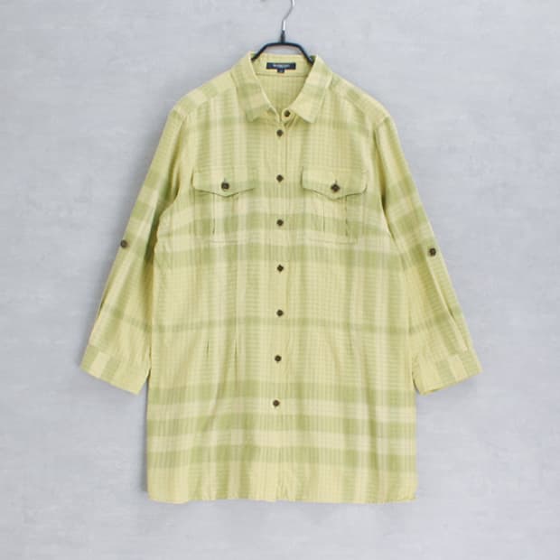 BURBERRY check tunic shirt _ S5307