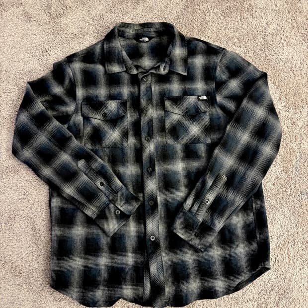 노스페이스 체크 셔츠
