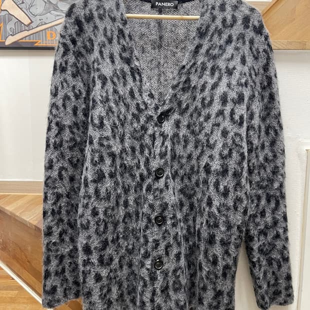 PANERO 모헤어 레오파드 가디건