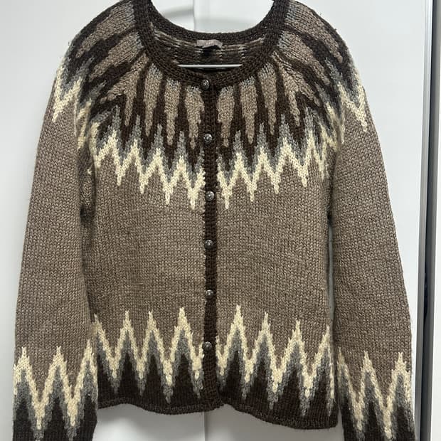 빈티지 노르딕 브라운 가디건 