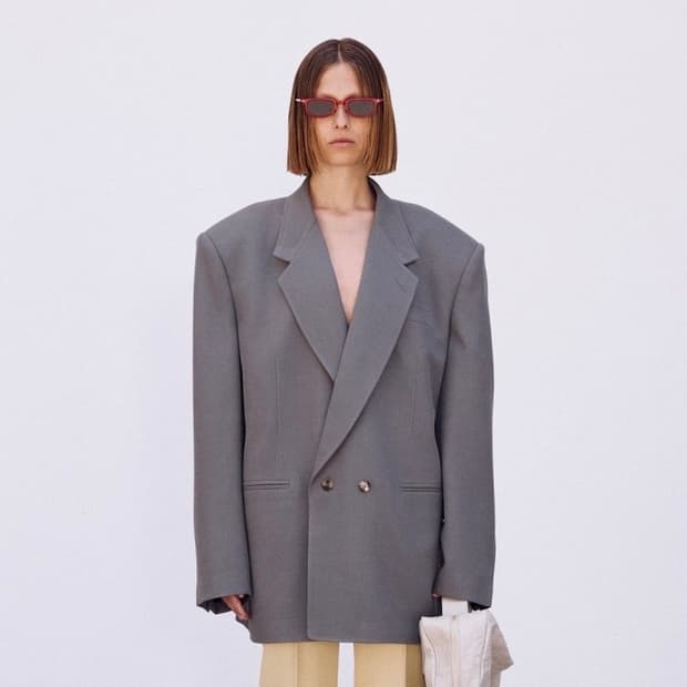 [S] 렉토 그루브 오버사이즈 테일러드 블레이저 자켓 그레이