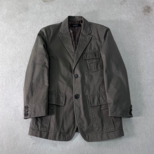 100 구찌 빈티지 포켓 코튼 블레이져