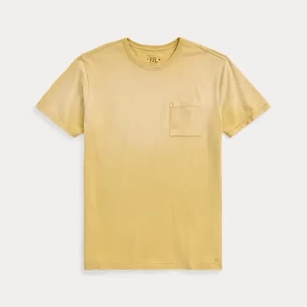 RRL 더블알엘 가먼트다이 포켓 티셔츠 엘로우 XXL