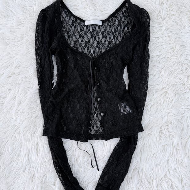 쓰리타임즈 로맨틱 레이스 가디건