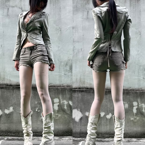 GhostofHarlem Corset Lace-Up Jacket
