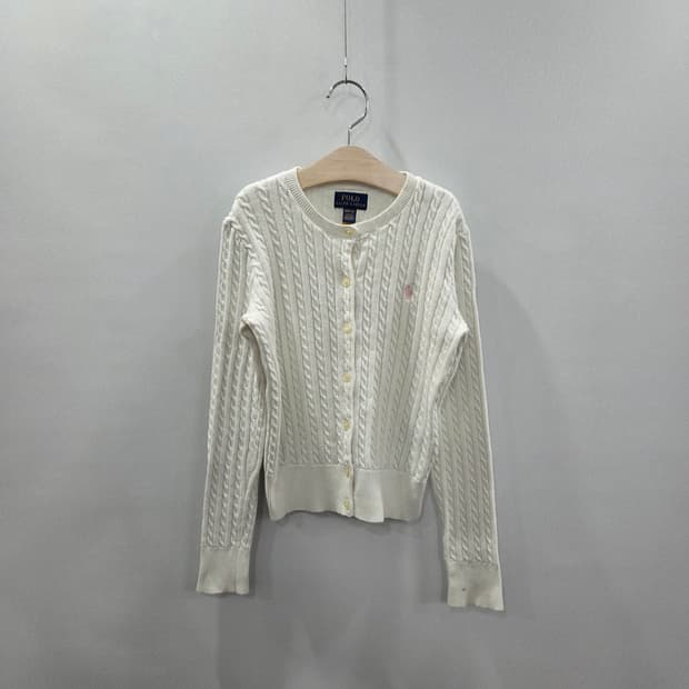 폴로랄프로렌 여아 케이블 니트 가디건 화이트 M/8/10 