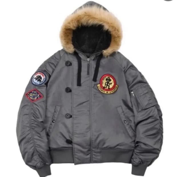 팀코믹스 ma-1 차콜 패딩점퍼