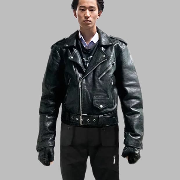 미국 빈티지 더블카라 소가죽 바이커자켓