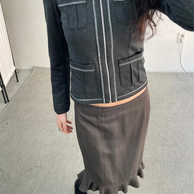 vintage 2way 후드 집업