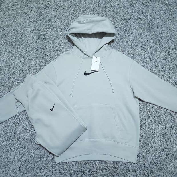 나이키) S 여자 오버핏플리스후디+하이웨스트조거 / 왕눈이샵