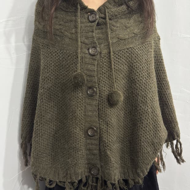 sorridere hood knit cape