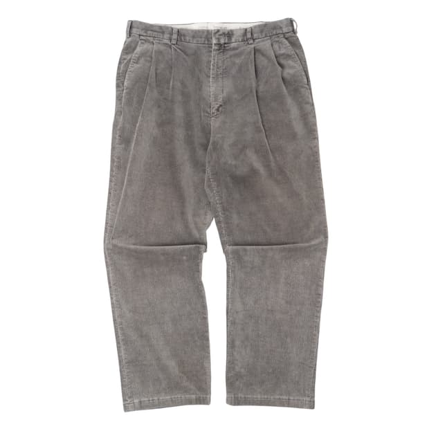 입생로랑 뿌르 옴므 그레이 핀턱 코듀로이 팬츠