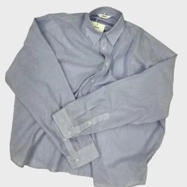 [1] 논노드 플렉시블 스트링 셔츠 - 스카이 블루 스트라이프