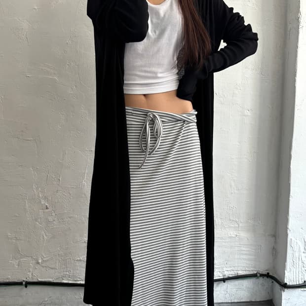 Rick Owens 릭 오웬스 블랙 드레이프 후드 롱 가디건