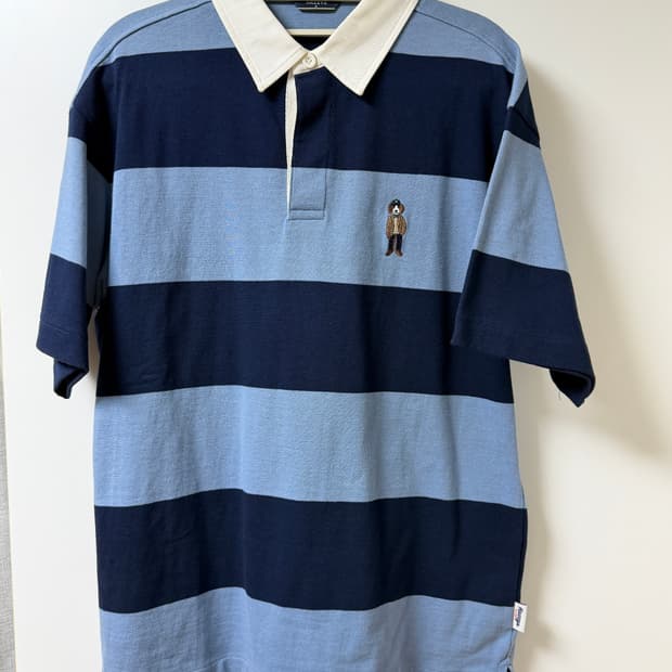 헤지스 단가라 스트라이프 카라 반팔 티셔츠 M