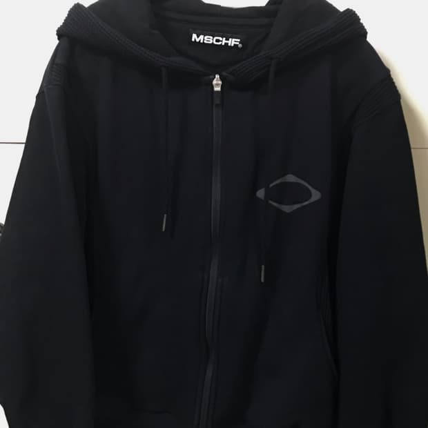 미스치프 와플 후드집업 블랙