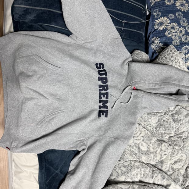 슈프림 아치 로고 후드티 헤더 그레이