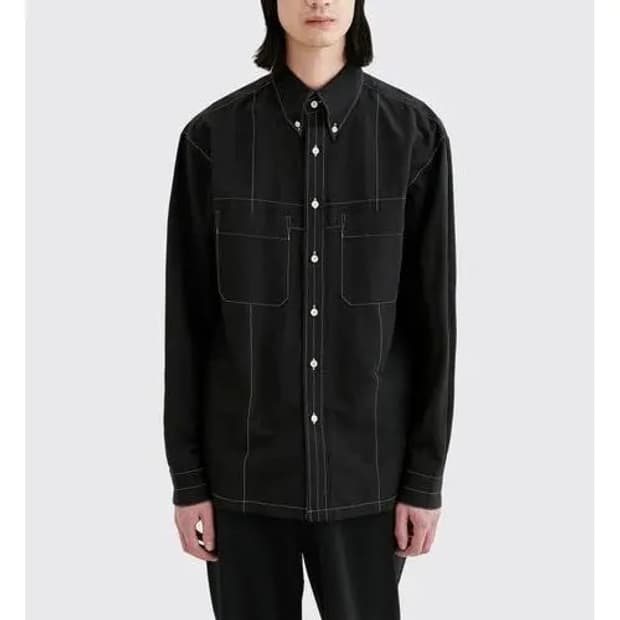 르메르/블랙 스티치 밀리터리 셔츠/46