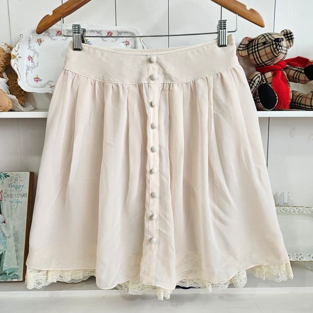 (LEST ROSE) 쉬폰 레이스 스커트
