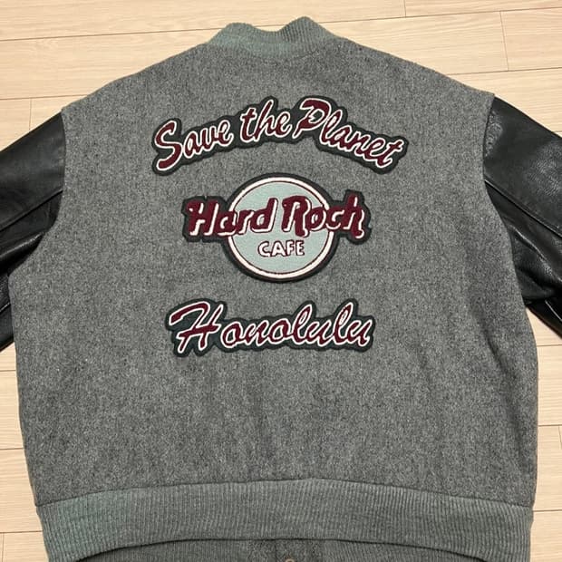 하드락카페 빈티지 바시티자켓 xl