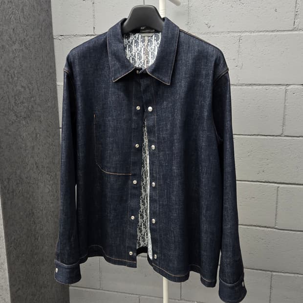 디올 오블리크 청 데님 셔츠 자켓 54