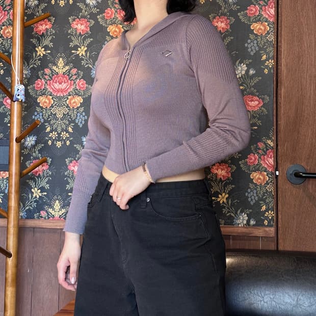 미스치프 롬버스 니티드 후드 로지브라운