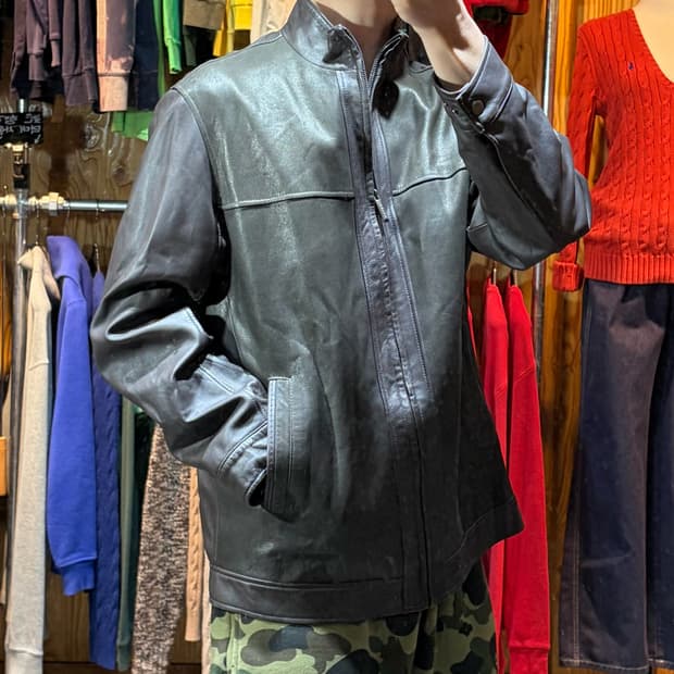 XL 인디언 램스킨 컬러믹스 카키브라운 레더지켓