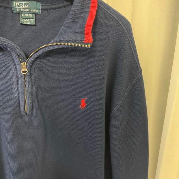 폴로 반집업 남색