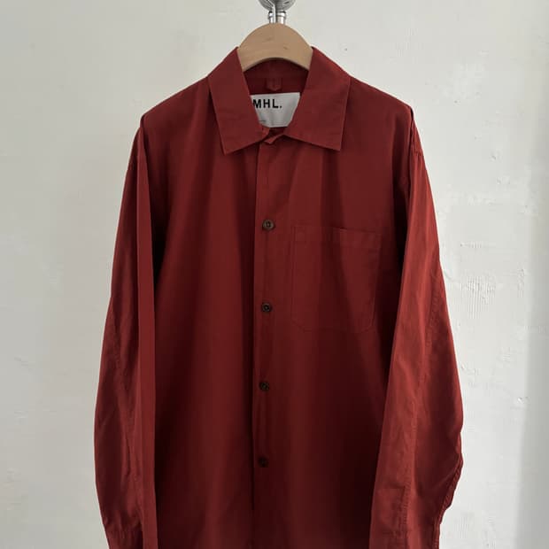 MHL. 마가렛호웰 버건디 코튼 셔츠