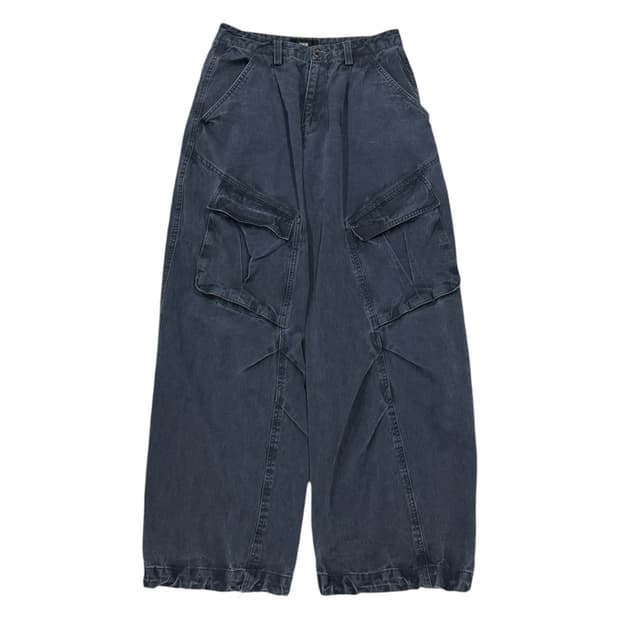 빈티지 피그먼트 워싱 카고 스트링 팬츠 바지 M