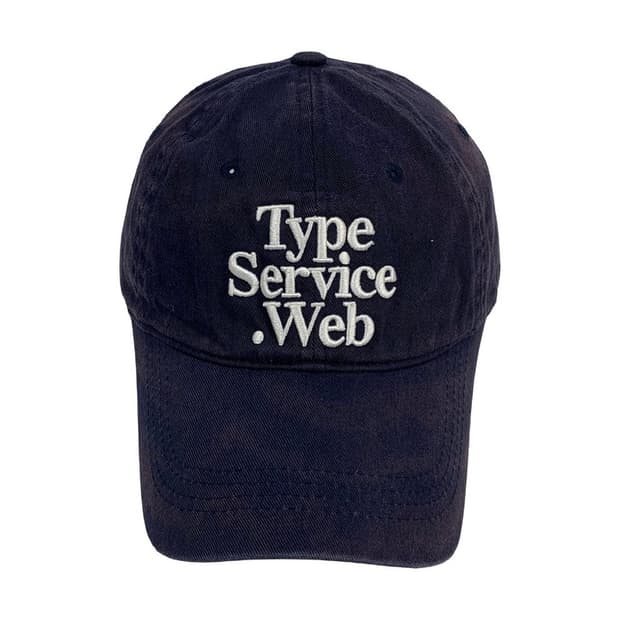 타입서비스 워싱 Web 자수 볼캡 네이비
