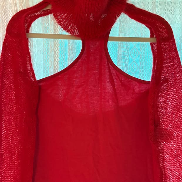 기마구아스 레드 홀터넥 탑 볼레로 세트