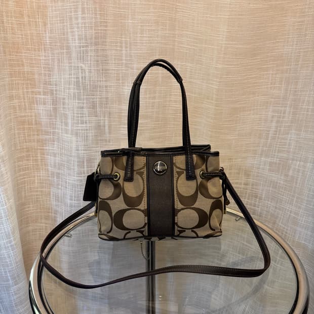 정품 코치 패브릭 토트백 크로스백   