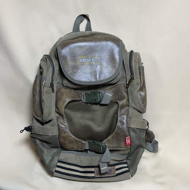 디젤 캔버스 밀리터리 백팩