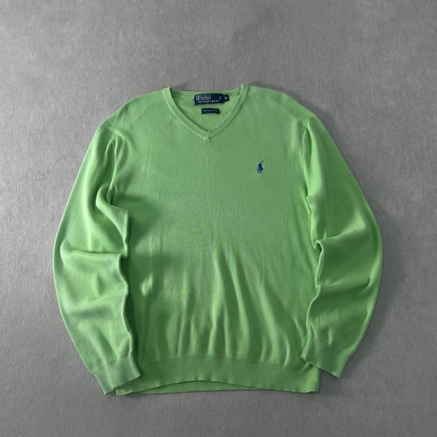 95 폴로랄프로렌 피마코튼 브이넥 니트 