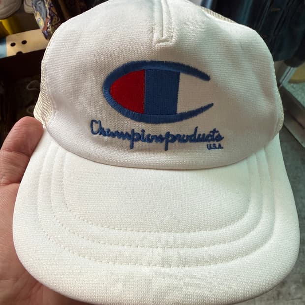 90s Champion Big C Logo Mesh Cap Vintage